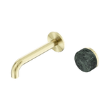 Nero Serenity Progressive Wall Basin Mixer Set 160mm Spout Trim Kit Only Verde Alpi Handle Brushed Gold 24E104BG