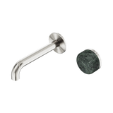 Nero Serenity Progressive Wall Basin Mixer Set 160mm Spout Trim Kit Only Verde Alpi Handle Brushed Nickel 24E104BN