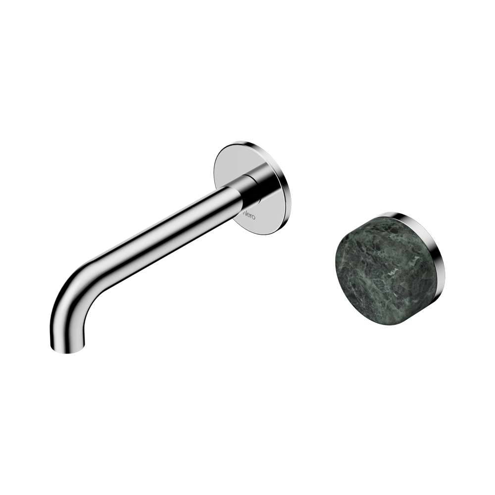 Nero Serenity Progressive Wall Basin Mixer Set 160mm Spout Trim Kit Only Verde Alpi Handle Chrome 24E104CH