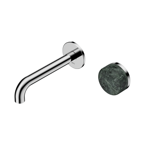 Nero Serenity Progressive Wall Basin Mixer Set 160mm Spout Trim Kit Only Verde Alpi Handle Chrome 24E104CH