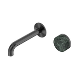 Nero Serenity Progressive Wall Basin Mixer Set 160mm Spout Trim Kit Only Verde Alpi Handle Gunmetal 24E104GM