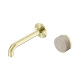 Nero Serenity Progressive Wall Basin Mixer Set 160mm Spout Trim Kit Only Rome Travertine Handle Brushed Gold 24E105BG