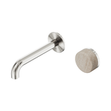 Nero Serenity Progressive Wall Basin Mixer Set 160mm Spout Trim Kit Only Rome Travertine Handle Brushed Nickel 24E105BN