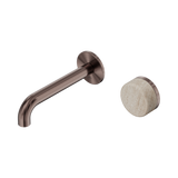 Nero Serenity Progressive Wall Basin Mixer Set 160mm Spout Trim Kit Only Rome Travertine Handle Brushed Bronze 24E105BZ