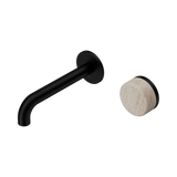 Nero Serenity Progressive Wall Basin Mixer Set 160mm Spout Trim Kit Only Rome Travertine Handle Matte Black 24E105MB