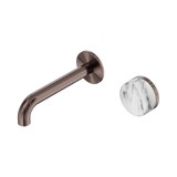 Nero Serenity Progressive Wall Basin Mixer Set 160mm Spout Trim Kit Only Arabescato Corchia Handle Brushed Bronze 24E106BZ