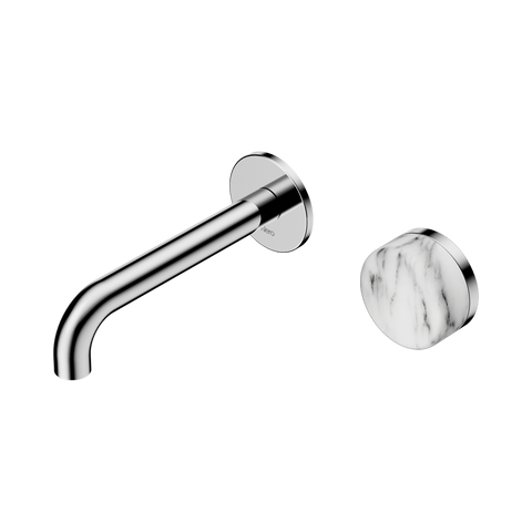 Nero Serenity Progressive Wall Basin Mixer Set 160mm Spout Trim Kit Only Arabescato Corchia Handle Chrome 24E106CH