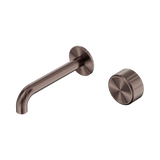 Nero Serenity Progressive Wall Basin Mixer Set 160mm Spout Trim Kit Only Metal Handle Brushed Bronze 24E108BZ