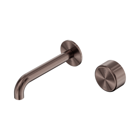 Nero Serenity Progressive Wall Basin Mixer Set 160mm Spout Trim Kit Only Metal Handle Brushed Bronze 24E108BZ