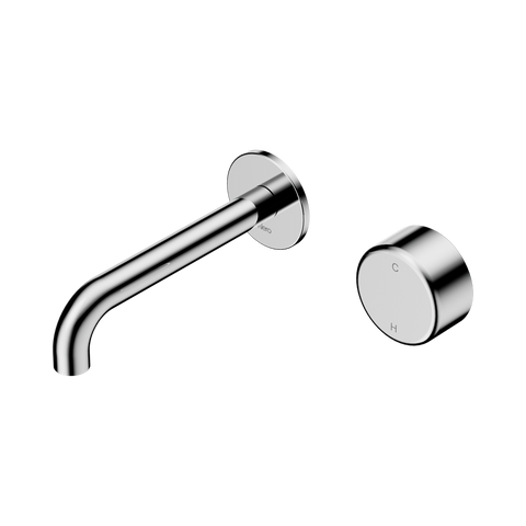 Nero Serenity Progressive Wall Basin Mixer Set 160mm Spout Trim Kit Only Metal Handle Chrome 24E108CH