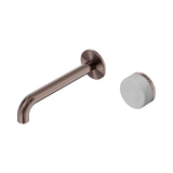 Nero Serenity Progressive Wall Basin Mixer Set 185mm Spout Trim Kit Only Carrara Handle Brushed Bronze 24E109BZ