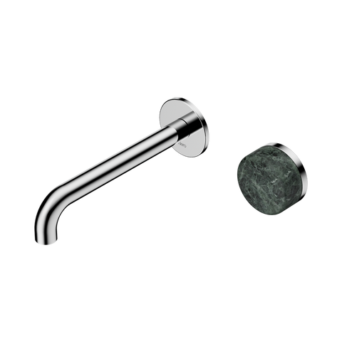 Nero Serenity Progressive Wall Basin Mixer Set 185mm Spout Trim Kit Only Verde Alpi Handle Chrome 24E110CH