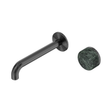 Nero Serenity Progressive Wall Basin Mixer Set 185mm Spout Trim Kit Only Verde Alpi Handle Gunmetal 24E110GM