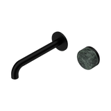 Nero Serenity Progressive Wall Basin Mixer Set 185mm Spout Trim Kit Only Verde Alpi Handle Matte Black 24E110MB