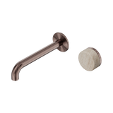 Nero Serenity Progressive Wall Basin Mixer Set 185mm Spout Trim Kit Only Rome Travertine Handle Brushed Bronze 24E111BZ