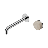 Nero Serenity Progressive Wall Basin Mixer Set 185mm Spout Trim Kit Only Rome Travertine Handle Chrome 24E111CH