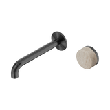 Nero Serenity Progressive Wall Basin Mixer Set 185mm Spout Trim Kit Only Rome Travertine Handle Gunmetal 24E111GM