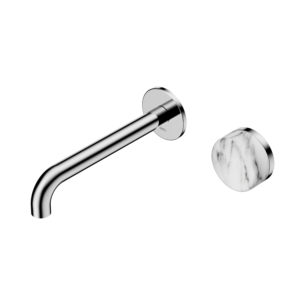 Nero Serenity Progressive Wall Basin Mixer Set 185mm Spout Trim Kit Only Arabescato Corchia Handle Chrome 24E112CH