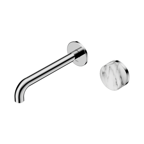 Nero Serenity Progressive Wall Basin Mixer Set 185mm Spout Trim Kit Only Arabescato Corchia Handle Chrome 24E112CH