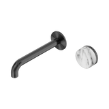 Nero Serenity Progressive Wall Basin Mixer Set 185mm Spout Trim Kit Only Arabescato Corchia Handle Gunmetal 24E112GM