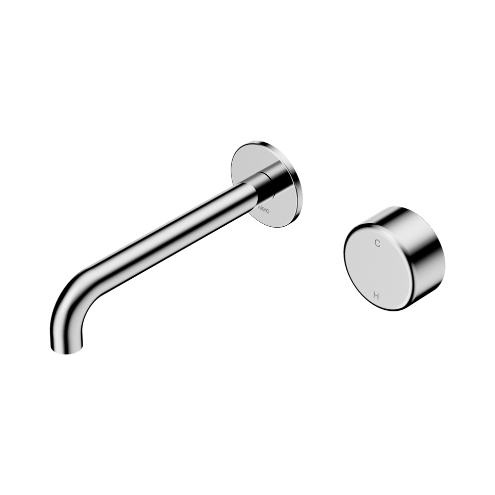 Nero Serenity Progressive Wall Basin Mixer Set 185mm Spout Trim Kit Only Metal Handle Chrome 24E114CH