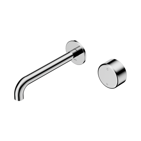 Nero Serenity Progressive Wall Basin Mixer Set 185mm Spout Trim Kit Only Metal Handle Chrome 24E114CH