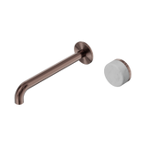 Nero Serenity Progressive Wall Basin Mixer Set 220mm Spout Trim Kit Only Carrara Handle Brushed Bronze 24E115BZ