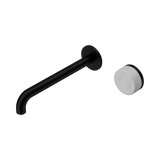 Nero Serenity Progressive Wall Basin Mixer Set 220mm Spout Trim Kit Only Carrara Handle Matte Black 24E115MB