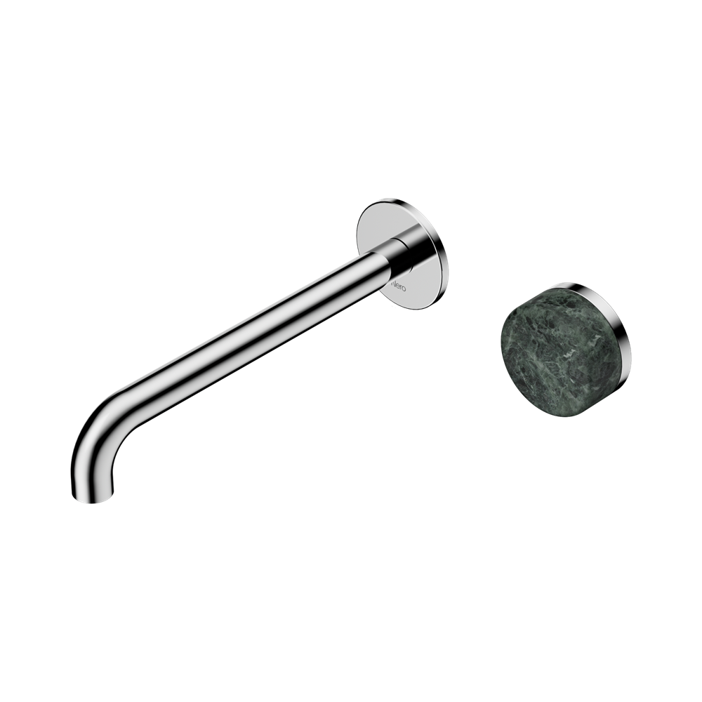 Nero Serenity Progressive Wall Basin Mixer Set 220mm Spout Trim Kit Only Verde Alpi Handle Chrome 24E116CH