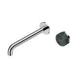 Nero Serenity Progressive Wall Basin Mixer Set 220mm Spout Trim Kit Only Verde Alpi Handle Chrome 24E116CH
