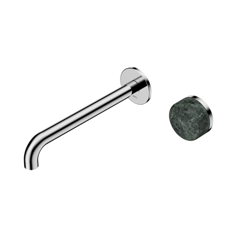 Nero Serenity Progressive Wall Basin Mixer Set 220mm Spout Trim Kit Only Verde Alpi Handle Chrome 24E116CH