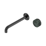 Nero Serenity Progressive Wall Basin Mixer Set 220mm Spout Trim Kit Only Verde Alpi Handle Gunmetal 24E116GM