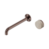 Nero Serenity Progressive Wall Basin Mixer Set 220mm Spout Trim Kit Only Rome Travertine Handle Brushed Bronze 24E117BZ