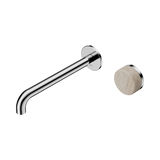 Nero Serenity Progressive Wall Basin Mixer Set 220mm Spout Trim Kit Only Rome Travertine Handle Chrome 24E117CH