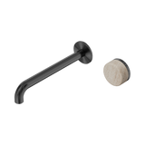 Nero Serenity Progressive Wall Basin Mixer Set 220mm Spout Trim Kit Only Rome Travertine Handle Gunmetal 24E117GM