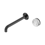 Nero Serenity Progressive Wall Basin Mixer Set 220mm Spout Trim Kit Only Arabescato Corchia Handle Gunmetal 24E118GM