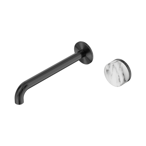 Nero Serenity Progressive Wall Basin Mixer Set 220mm Spout Trim Kit Only Arabescato Corchia Handle Gunmetal 24E118GM