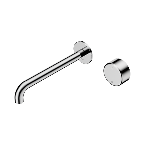 Nero Serenity Progressive Wall Basin Mixer Set 220mm Spout Trim Kit Only Metal Handle Chrome 24E120CH