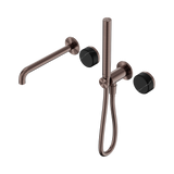 Nero Serenity Progressive Shower System 220mm Spout Slim Shower Trim Kit Only Marquina Black Handle Brushed Bronze 24E121BZ