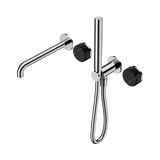 Nero Serenity Progressive Shower System 220mm Spout Slim Shower Trim Kit Only Marquina Black Handle Chrome 24E121CH