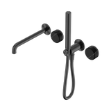 Nero Serenity Progressive Shower System 220mm Spout Slim Shower Trim Kit Only Marquina Black Handle Gunmetal 24E121GM