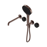 Nero Serenity Progressive Shower System 220mm Spout Serenity Shower Trim Kit Only Marquina Black Handle Brushed Bronze 24E122BZ