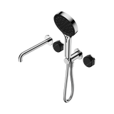 Nero Serenity Progressive Shower System 220mm Spout Serenity Shower Trim Kit Only Marquina Black Handle Chrome 24E122CH
