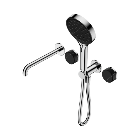 Nero Serenity Progressive Shower System 220mm Spout Serenity Shower Trim Kit Only Marquina Black Handle Chrome 24E122CH