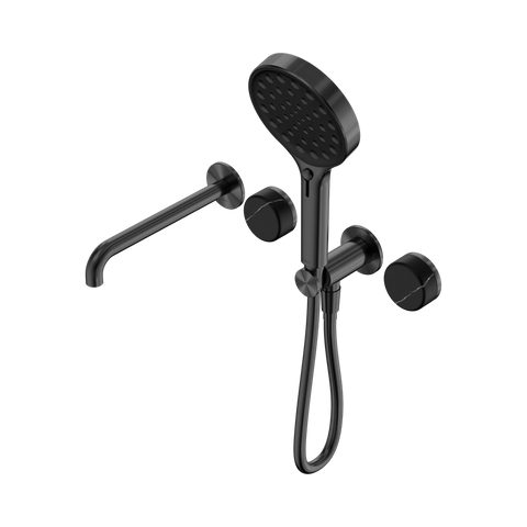 Nero Serenity Progressive Shower System 220mm Spout Serenity Shower Trim Kit Only Marquina Black Handle Gunmetal 24E122GM