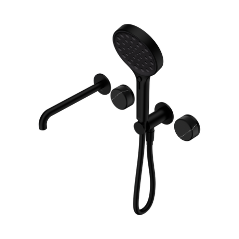 Nero Serenity Progressive Shower System 220mm Spout Serenity Shower Trim Kit Only Marquina Black Handle Matte Black 24E122MB