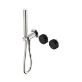 Nero Serenity Progressive Shower System Slim Shower Trim Kit Only Marquina Black Handle Brushed Nickel 24E123BN