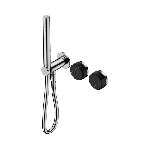 Nero Serenity Progressive Shower System Slim Shower Trim Kit Only Marquina Black Handle Chrome 24E123CH