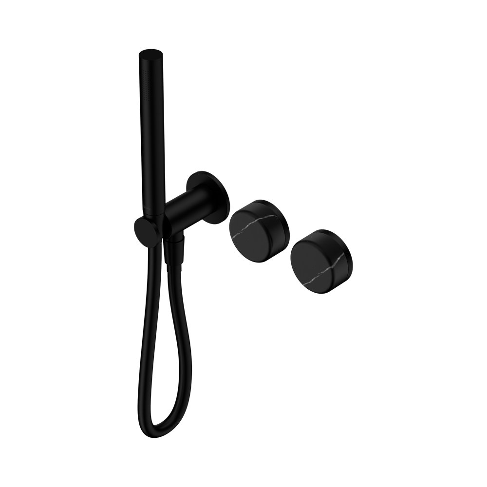 Nero Serenity Progressive Shower System Slim Shower Trim Kit Only Marquina Black Handle Matte Black 24E123MB
