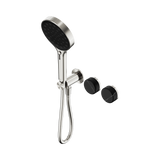 Nero Serenity Progressive Shower System Serenity Shower Trim Kit Only Marquina Black Handle Brushed Nickel 24E124BN